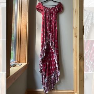 Boho off the shoulder hi low dress